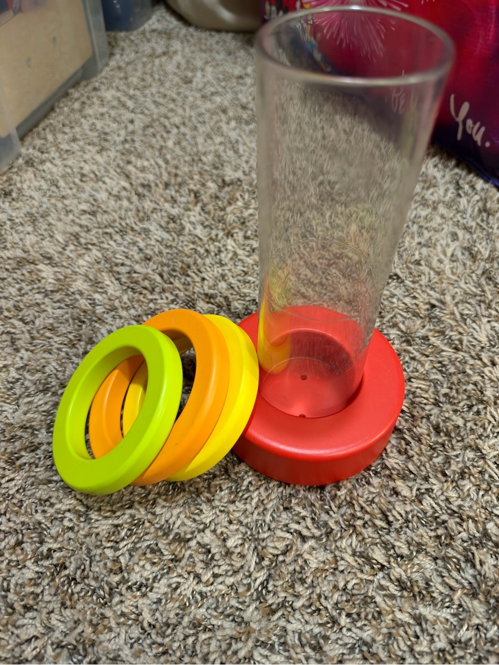 Colorful Stacking Ring Learning Toy - Red, Yellow, Orange & Green